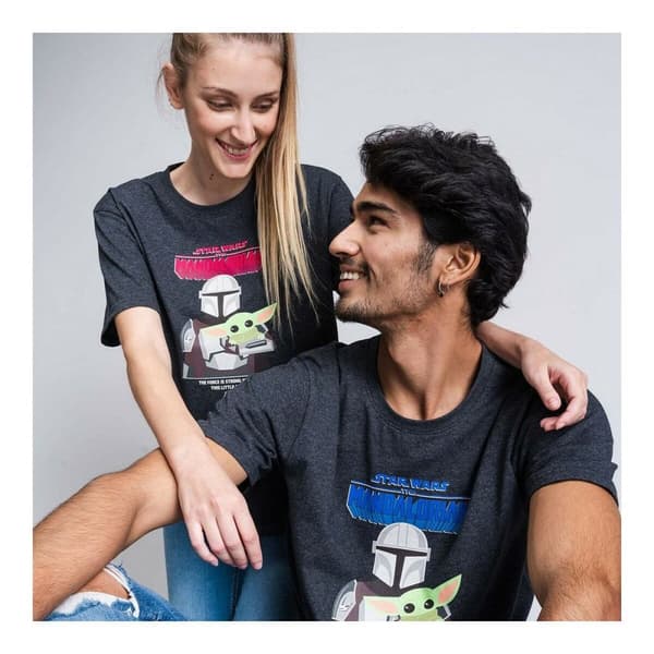 Kortærmet T-shirt til Mænd The Mandalorian Sort Voksne - S
