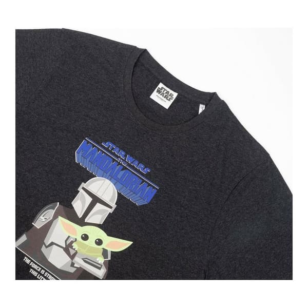 Kortærmet T-shirt til Mænd The Mandalorian Sort Voksne - S