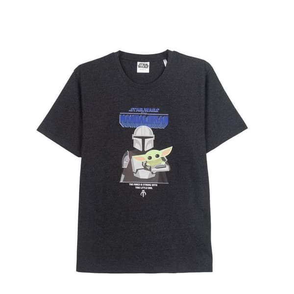 Kortærmet T-shirt til Mænd The Mandalorian Sort Voksne - S