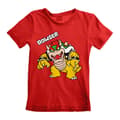 Miniatyrbillede 1 af 2: Børne Kortærmet T-shirt Super Mario Bowser Text Rød - 12-13 år