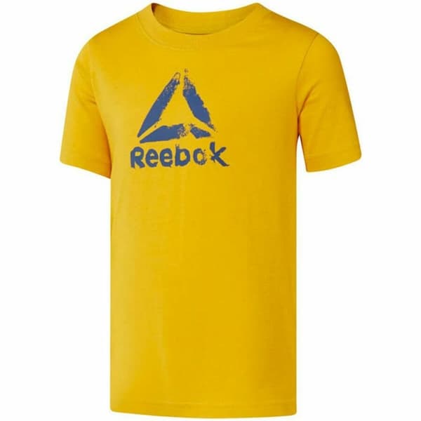 T-shirt med kortärm Barn Reebok Elemental Gul - 3-4 år