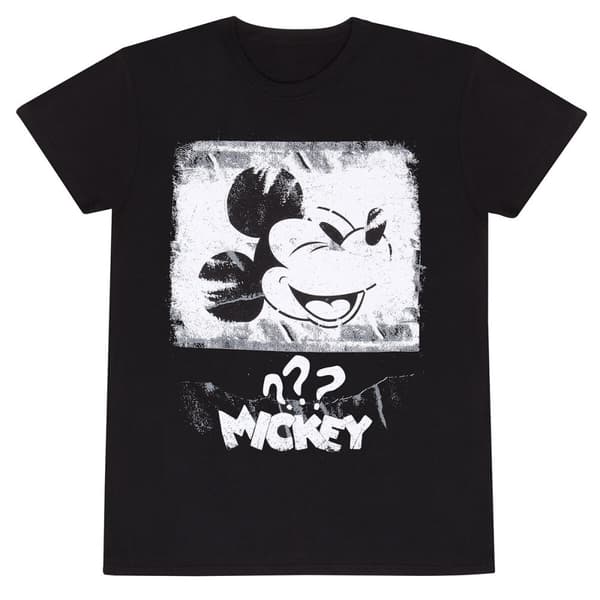 Unisex Kortærmet T-shirt Mickey Mouse Poster Style Sort - M
