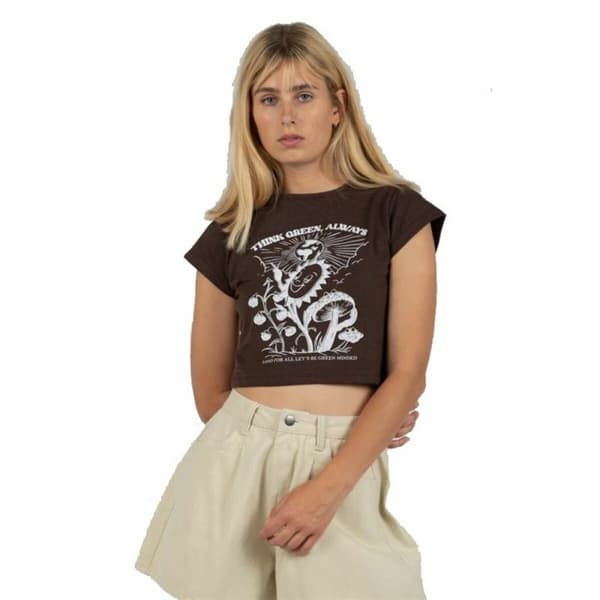 T-shirt med kortärm Dam 24COLOURS Casual Brun - 40