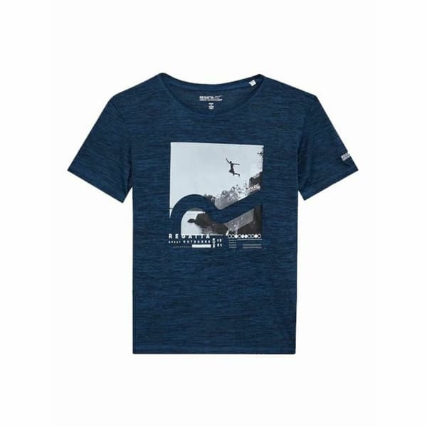 T-shirt med kortärm Barn Regatta Alvarado VII Bluewingmarl Blå - 9-10 år