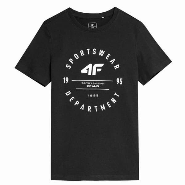 T-shirt med kortärm Barn 4F M294 Deep Svart - 13-14 år