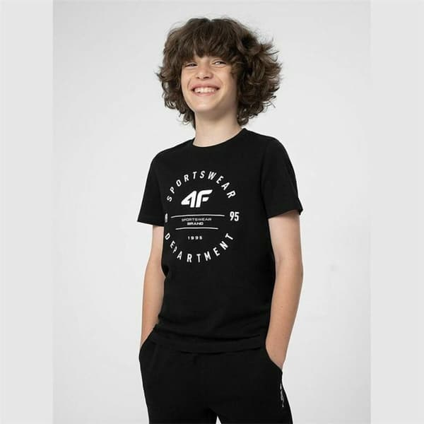 T-shirt med kortärm Barn 4F M294 Deep Svart - 13-14 år