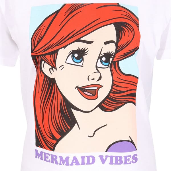 T-shirt med kortärm The Little Mermaid Mermaid Vibes Vit Unisex - L