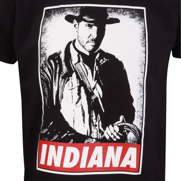 T-shirt med kortärm Indiana Jones Indy Svart Unisex - XL