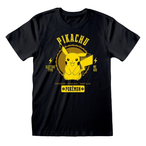 T-shirt med kortärm Pokémon Collegiate Picachu Svart Unisex - S