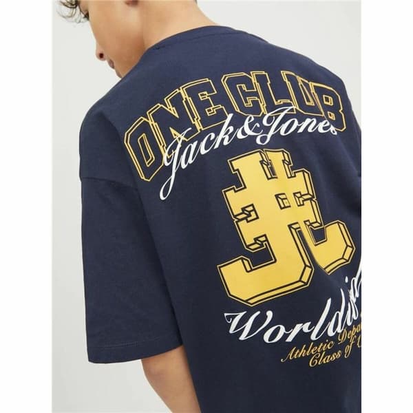 Barn T-shirt med kortärm Jack & Jones Jorcole Back Print Marinblå - 110-116 cm