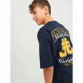 Miniatyrbild 5 av 7: Barn T-shirt med kortärm Jack & Jones Jorcole Back Print Marinblå - 110-116 cm
