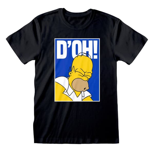 T-shirt med kortärm Unisex The Simpsons Doh Svart - M