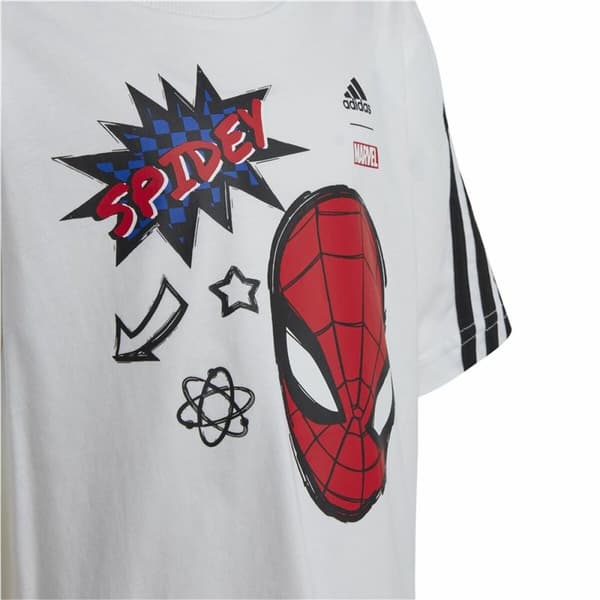 Barn T-shirt med kortärm Adidas Spider-Man Vit - 6-7 år
