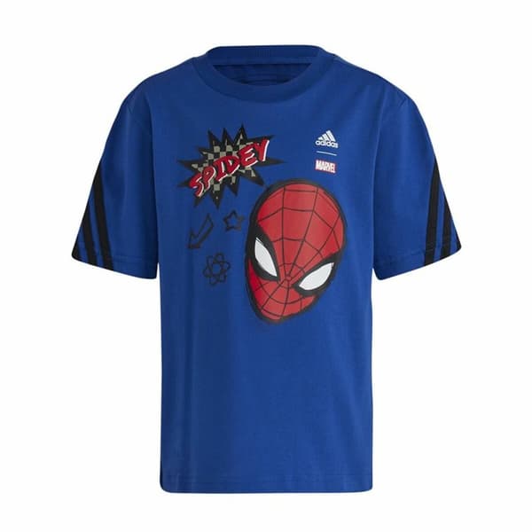 Barn T-shirt med kortärm Adidas Spider-Man Blå - 4-5 år