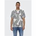Miniatyrbild 3 av 4: T-shirt med kortärm Herr Only & Sons Onskobe Reg Banana Leaf Blå Vit - S
