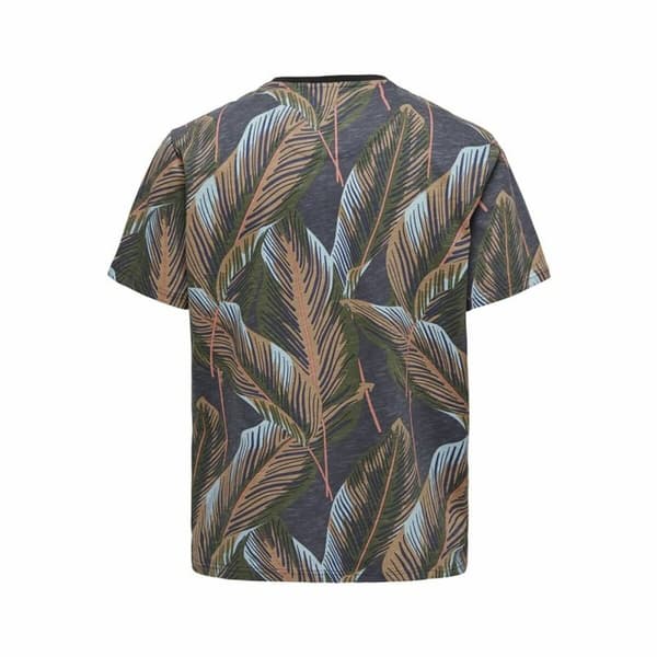 T-shirt med kortärm Herr Only & Sons Onskobe Reg Banana Leaf Svart - L