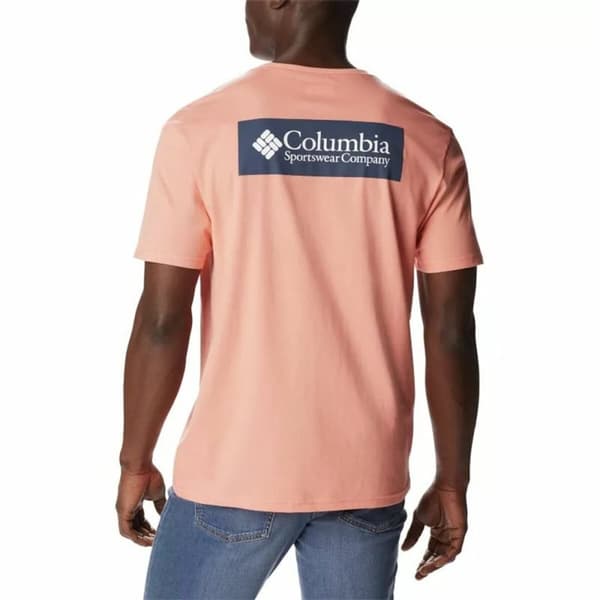 Kortarmet T-skjorte til Menn Columbia North Cascades Laksefarget - M