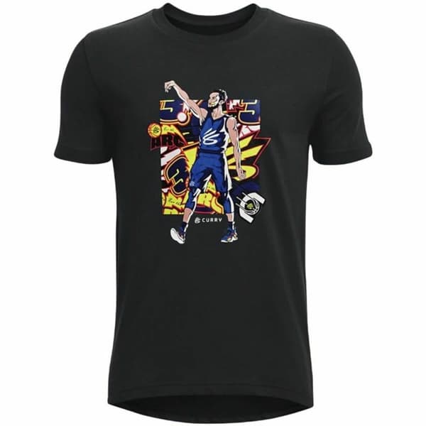 Barne Kortermet T-skjorte Under Armour Curry Svart - 18-20 år