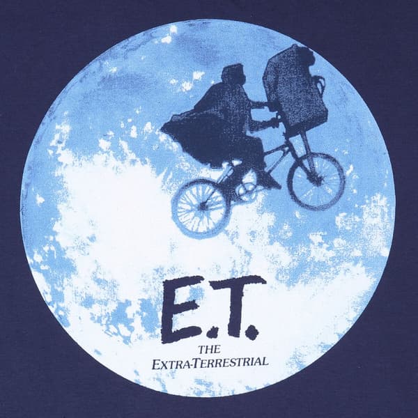 Kortarmet T-skjorte E.T. Moon Silhouette Blå Unisex - M