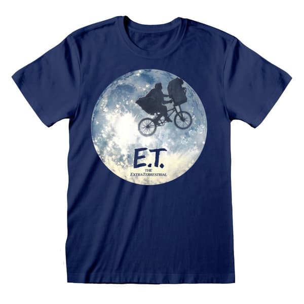 Kortarmet T-skjorte E.T. Moon Silhouette Blå Unisex - M