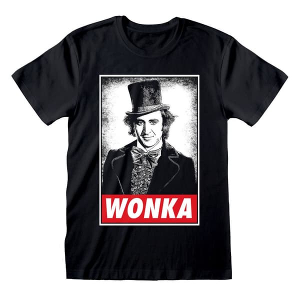 Unisex Skjorte T-shorte Willy Wonka Wonka Svart - S