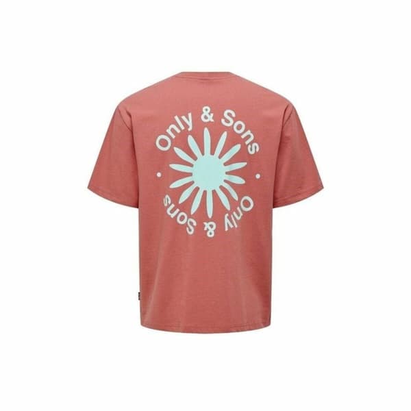 Kortarmet T-skjorte til Menn Only & Sons Onskasen Rlx Laksefarget - 2XL