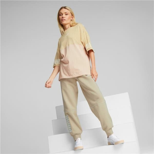 Naisten T-paita Puma Colorblock Beige - XS