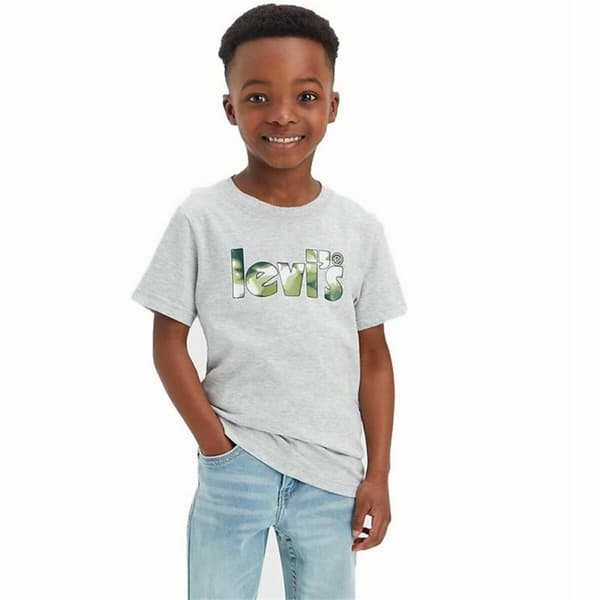 T-paita Levi's Camo Poster Logo Gray Harmaa - 4 vuotta