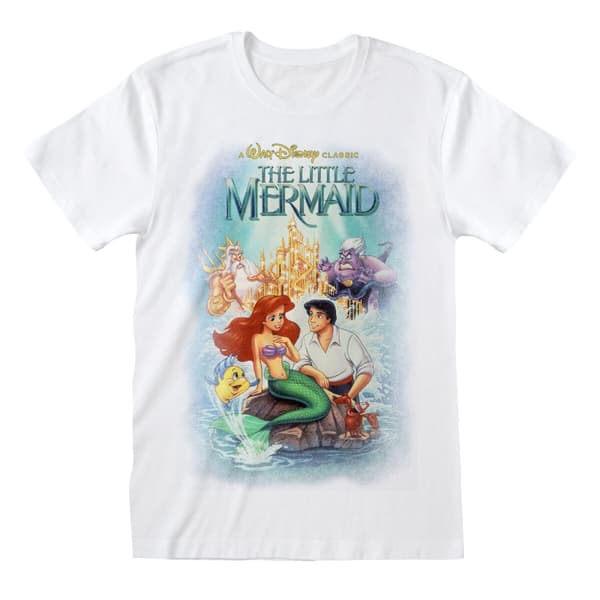 Lyhythihainen paita The Little Mermaid Classic Poster Valkoinen Unisex - S