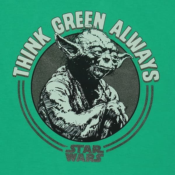 Lyhythihainen paita Star Wars Yoda Think Green Vihreä Unisex - XXL