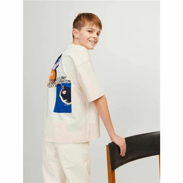 Lasten Lyhythihainen paita Jack & Jones tampa Back Beige - 15-16 vuotta
