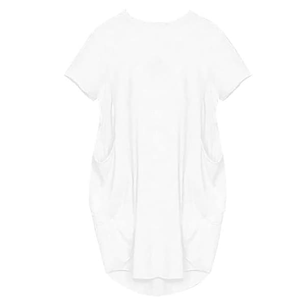 Miellyttävä valkoinen polyesteri midi-mekko 3XL - valkoinen