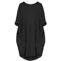 Miniatyrbillede 2 af 2: Midikjole med lommer i polyester XL - Sort