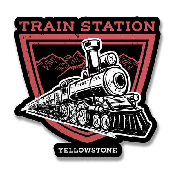 Yellowstone Train Station Sticker
