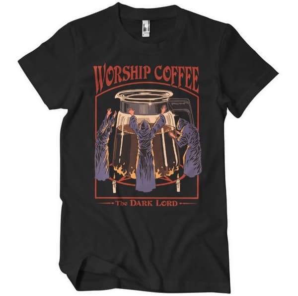 Worship Coffee T-Shirt Black Large