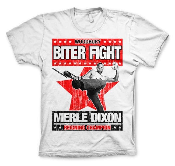 Woodbury Biter Fight T-Shirt White X-Large