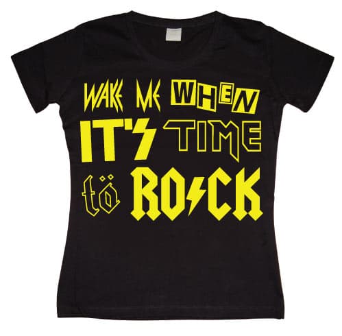 Wake Me When It´s Time... Girly T-shirt Black Small