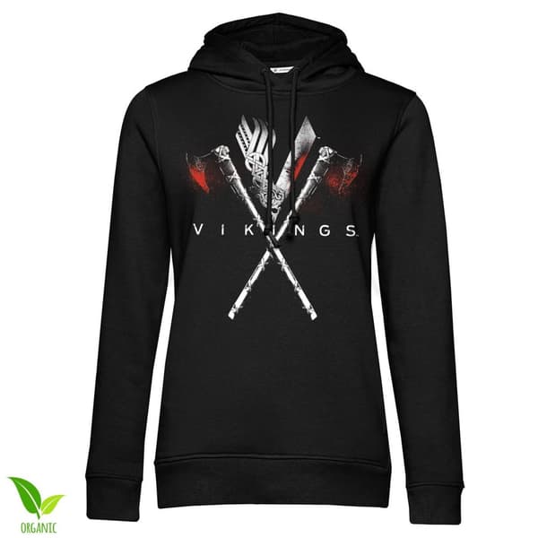 Vikings Axes Girls Hoodie Black Medium