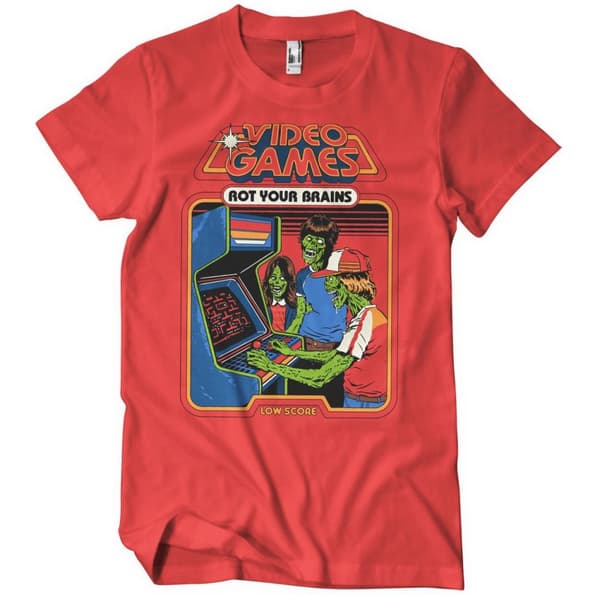 Video Games Rot Your Brains T-Shirt Red XX-Large