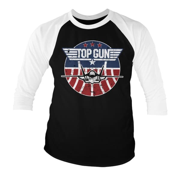 Top Gun Tomcat Baseball 3/4 Sleeve Tee X-Large