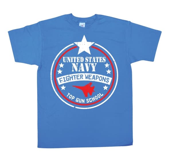 Top Gun School Vintage T-Shirt Blue Medium