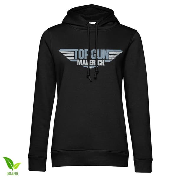 Top Gun Maverick Distressed Logo Girls Hoodie Black Small
