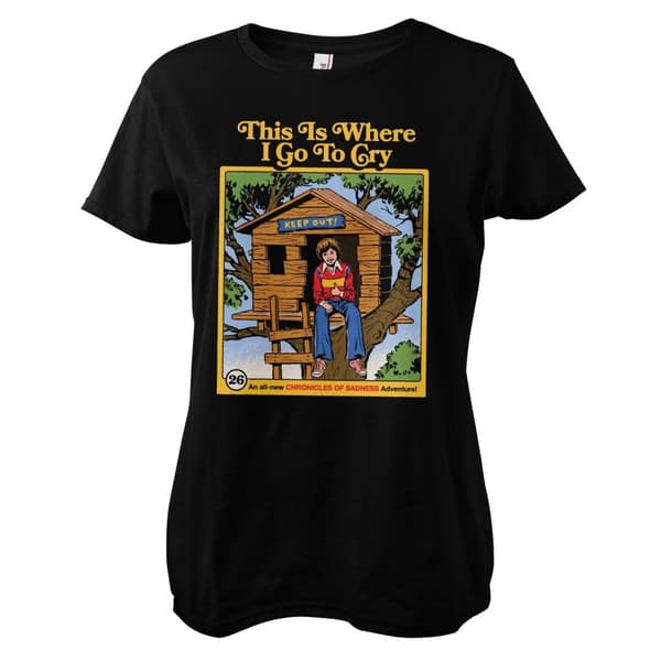This Is Where I Go To Cry Girly Tee Black Large
