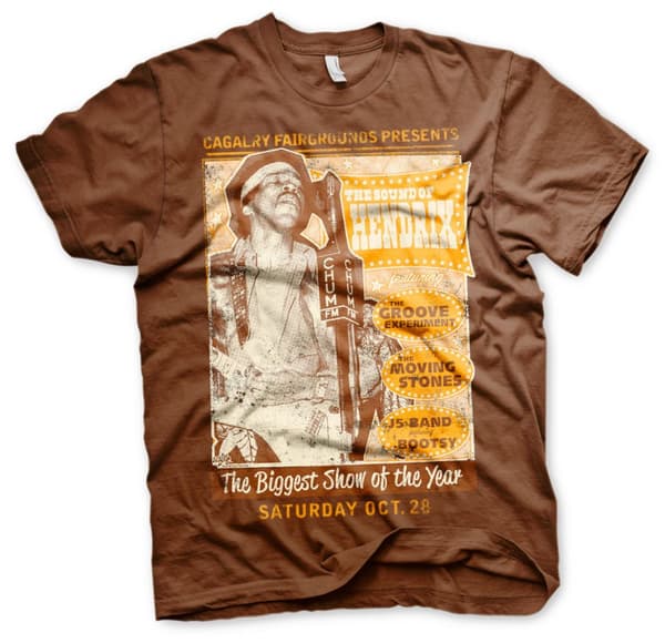 The Sound Of Hendrix Poster T-Shirt Brown Large