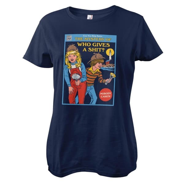 The Mystery Of Who Gives A Sh*t Girly Tee Navy Medium