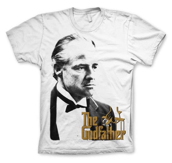 The GodFather, Don With Gold Logo T-Shirt White Large