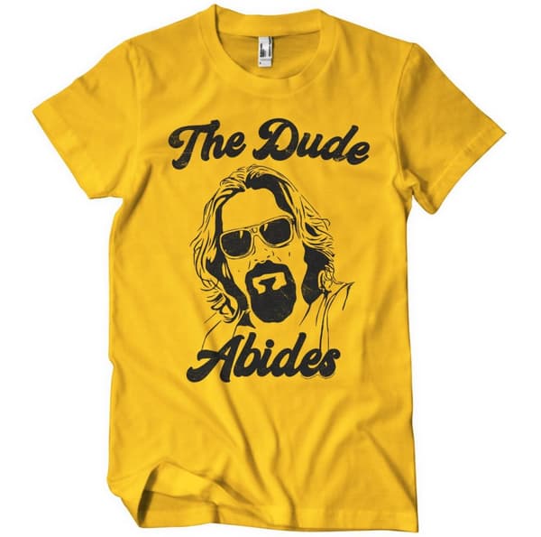 The Dude Abides T-Shirt Gold Large