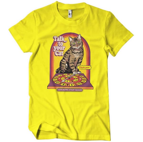 Talk To Your Cat T-Shirt Yellow Medium