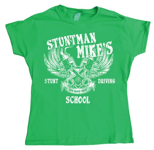 Stuntman Mike´s Driving School Girly T- shirt Green Small