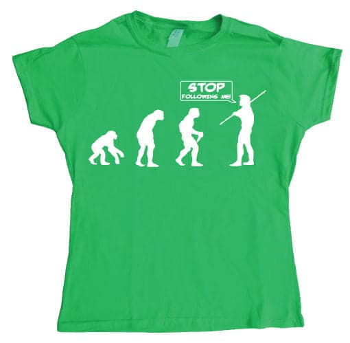 Stop Following Me! Girly T-shirt Green Medium